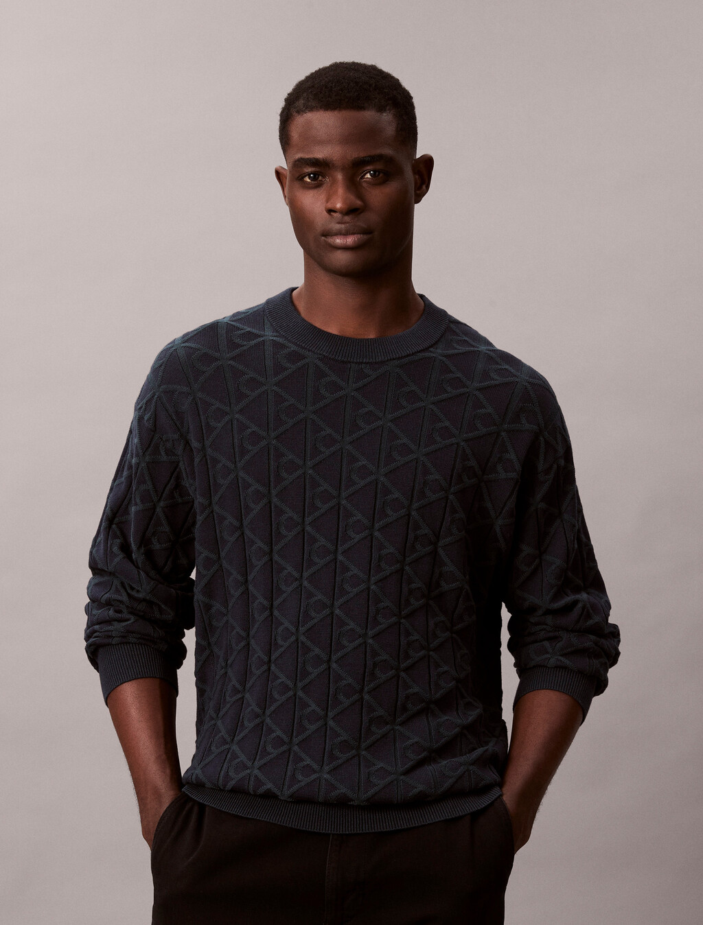 Allover Emblem Logo Relaxed Jumper, Magical Forest, hi-res