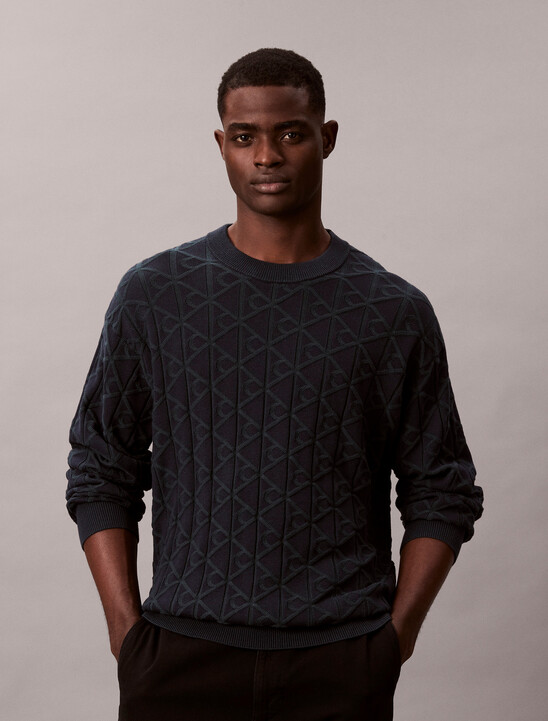 Allover Emblem Logo Relaxed Jumper