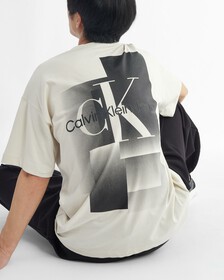 GRADIENT MONOGRAM ORGANIC COTTON TEE, Eggshell, hi-res