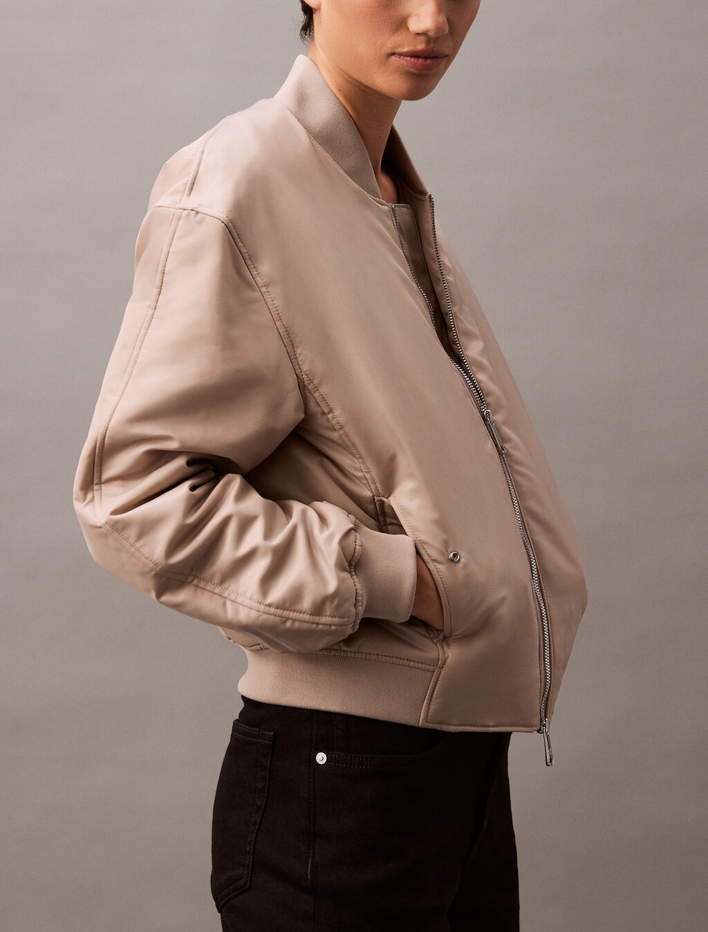 鋪棉尼龍飛行員外套, Goat, hi-res