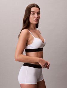 CK Graphic Push Up Plunge Bra, White, hi-res