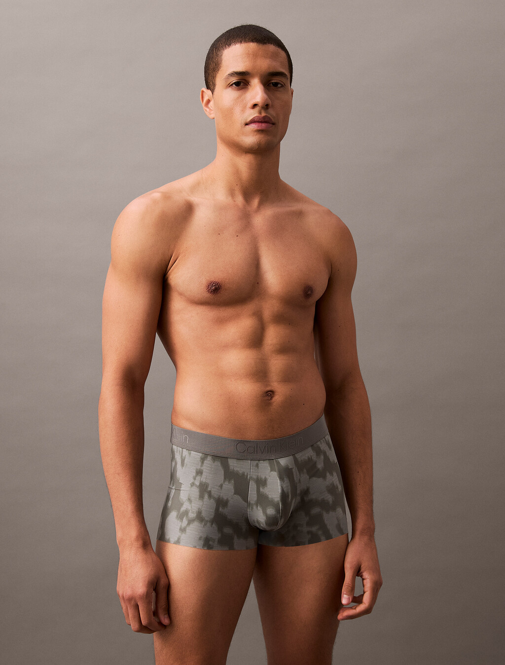 CK Black Print Low Rise Trunk, 18323 RIBBED PRINT+PLATINUM RUST, hi-res