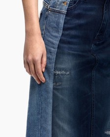 REIMAGINED DENIM FLARED SKIRT, BLUE3, hi-res
