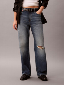 90s Straight Distressed Jeans, WORN PEAK, hi-res