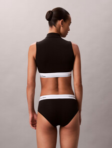 Lightly Lined Mockneck Bralette - Icon Cotton Modal, Black, hi-res