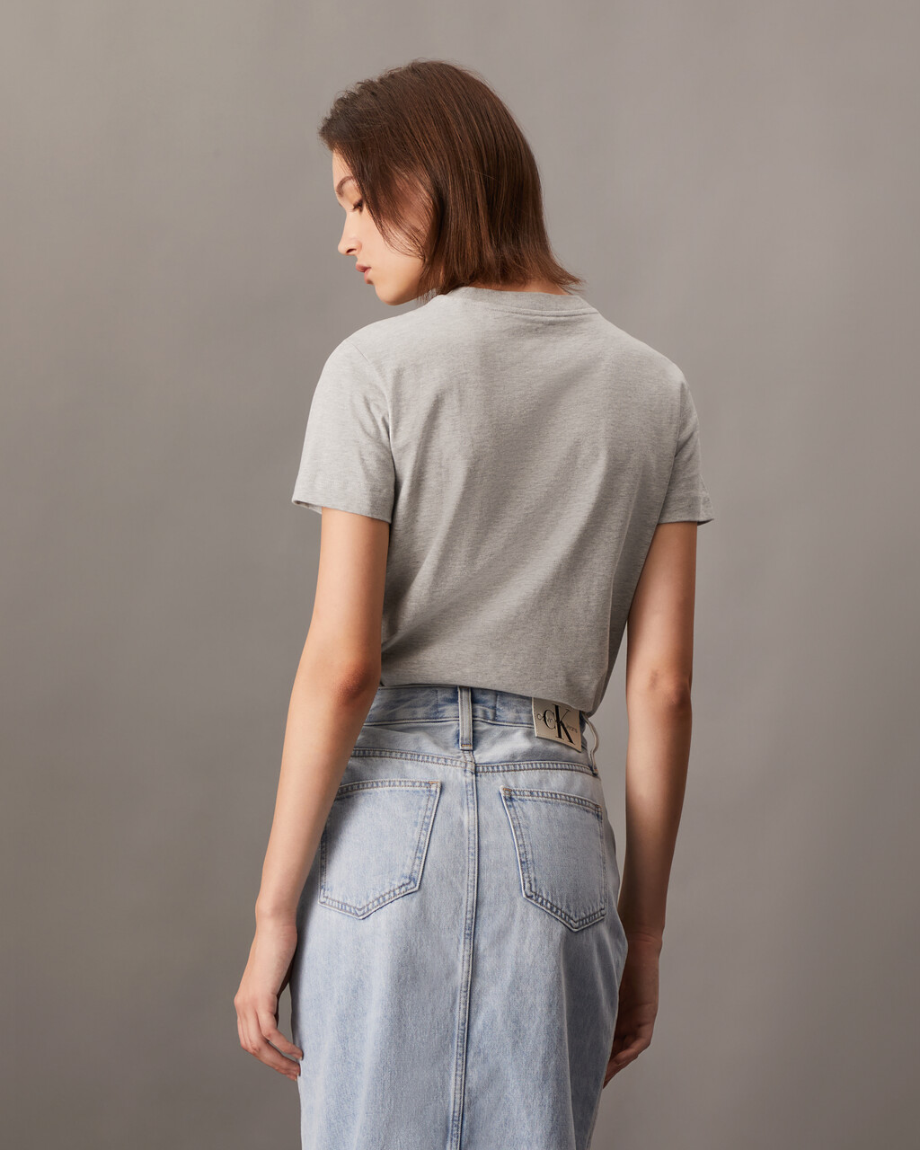 Organic Cotton Towel Monogram Tee grey Calvin Klein Hong Kong