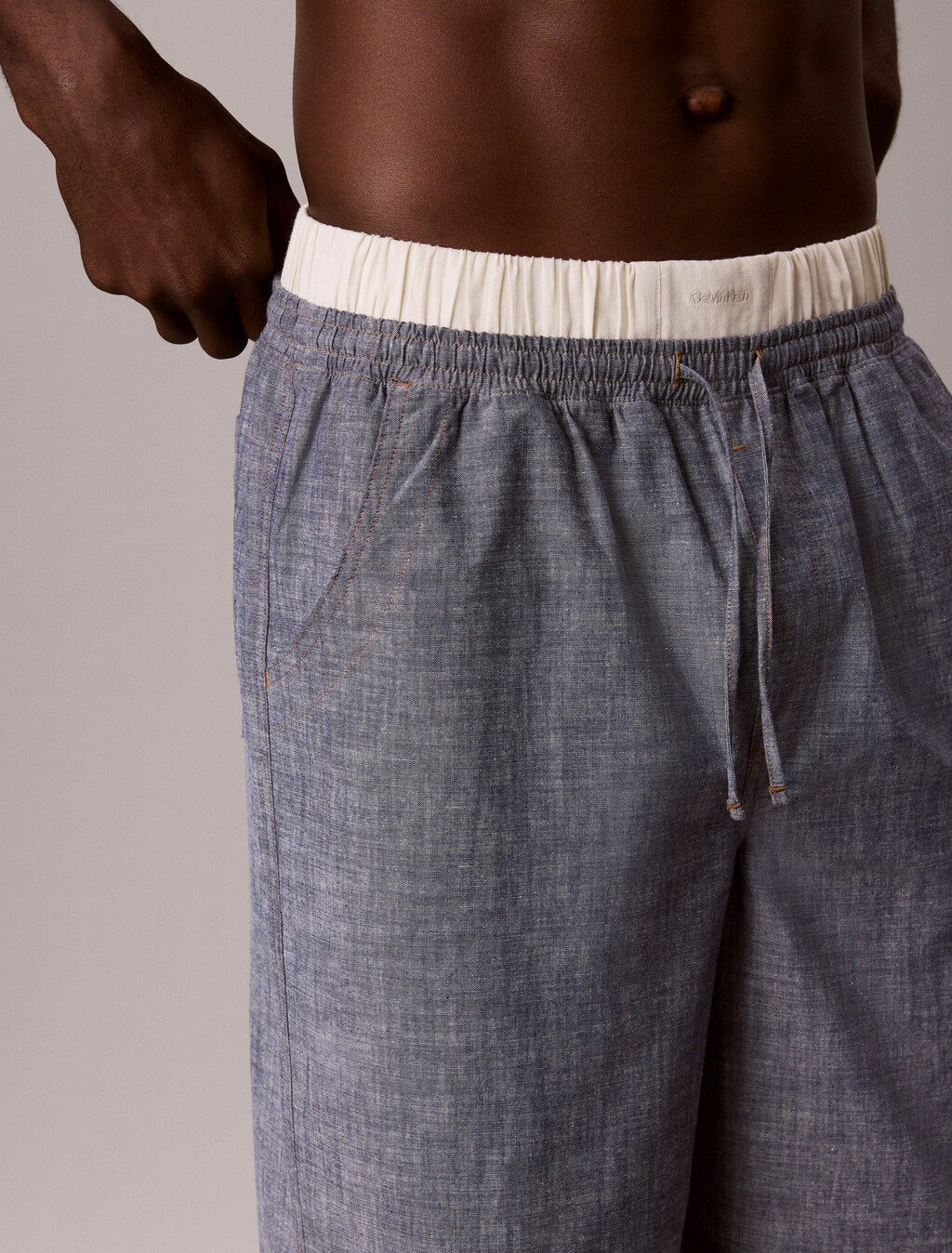Cotton Chambray Sleep Pants, CHAMBRAY INDIGO, hi-res