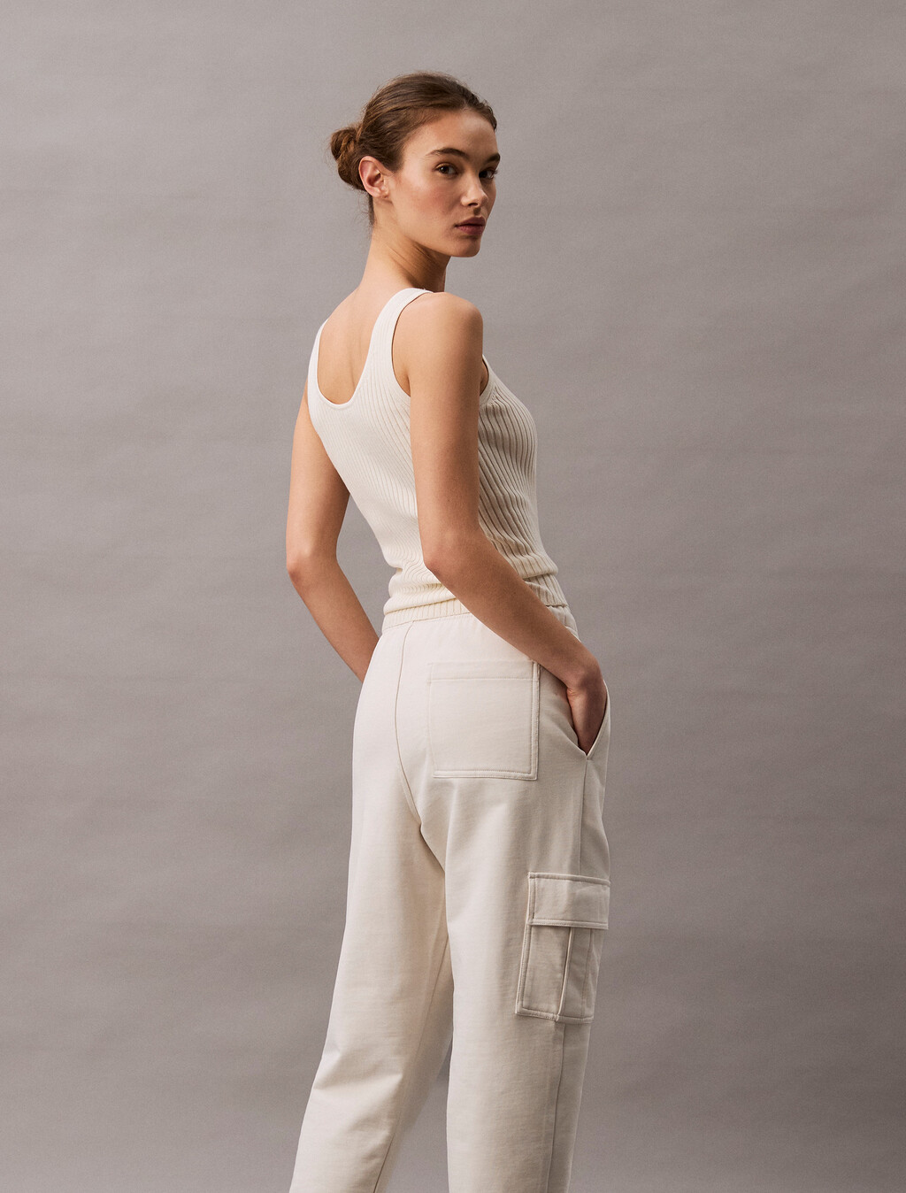Relaxed Cargo Joggers, Tofu, hi-res