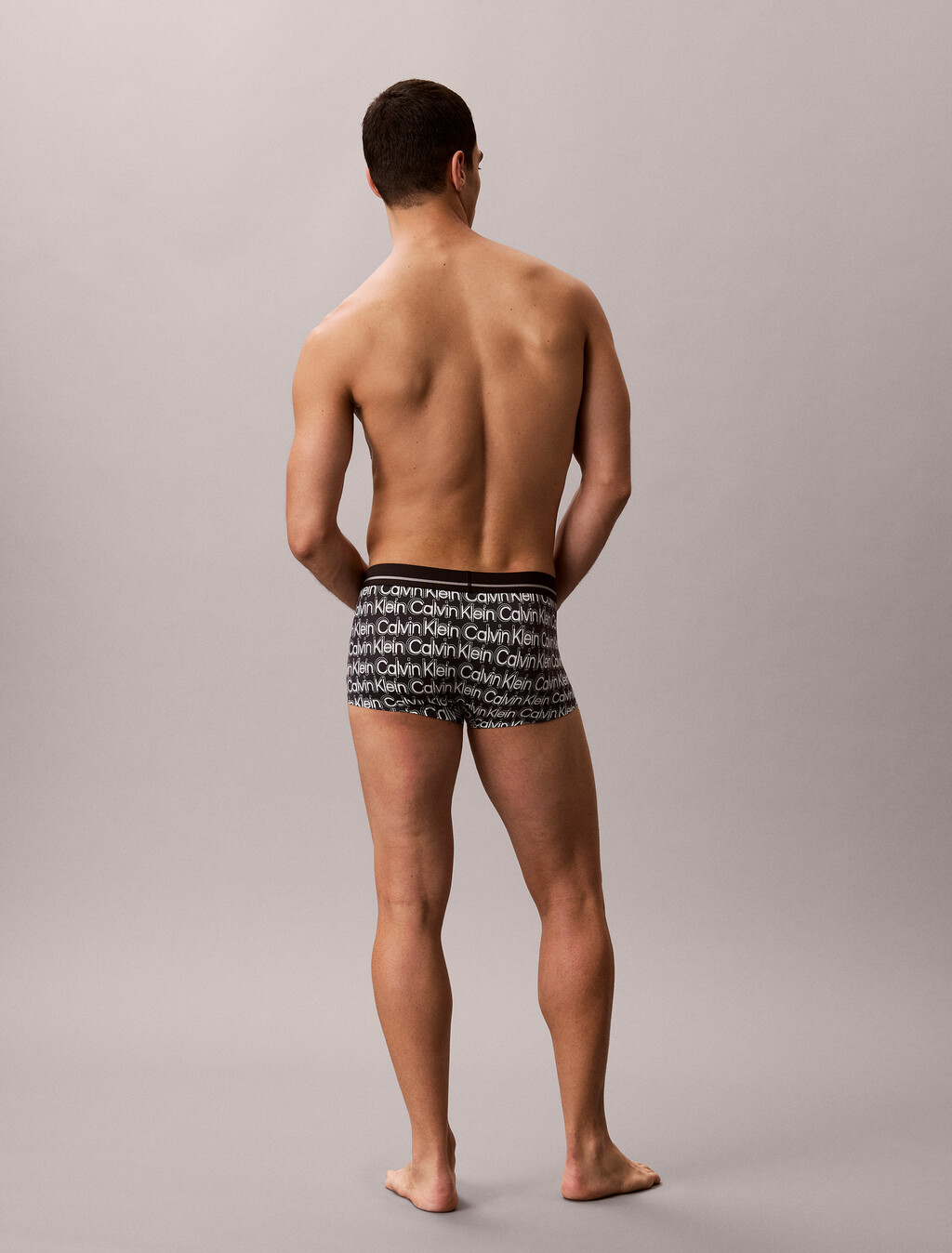 Icon 超細纖維彈性金屬感低腰平口內褲, ECHO LOGO BLACK, hi-res