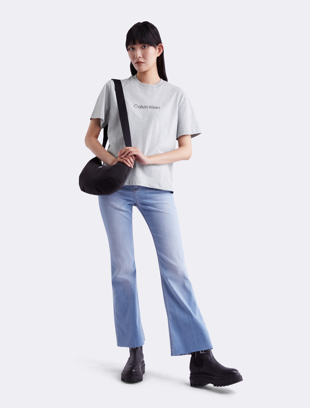Calvin Klein Hero Modern 方形剪裁 T 恤, HEROIC GREY HEATHER CM1BK 08, hi-res