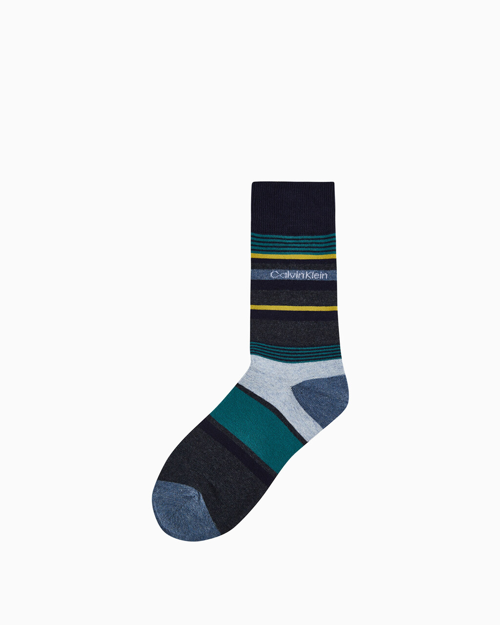 Men's 1 Pack Stripe Crew Socks, NAVY, hi-res