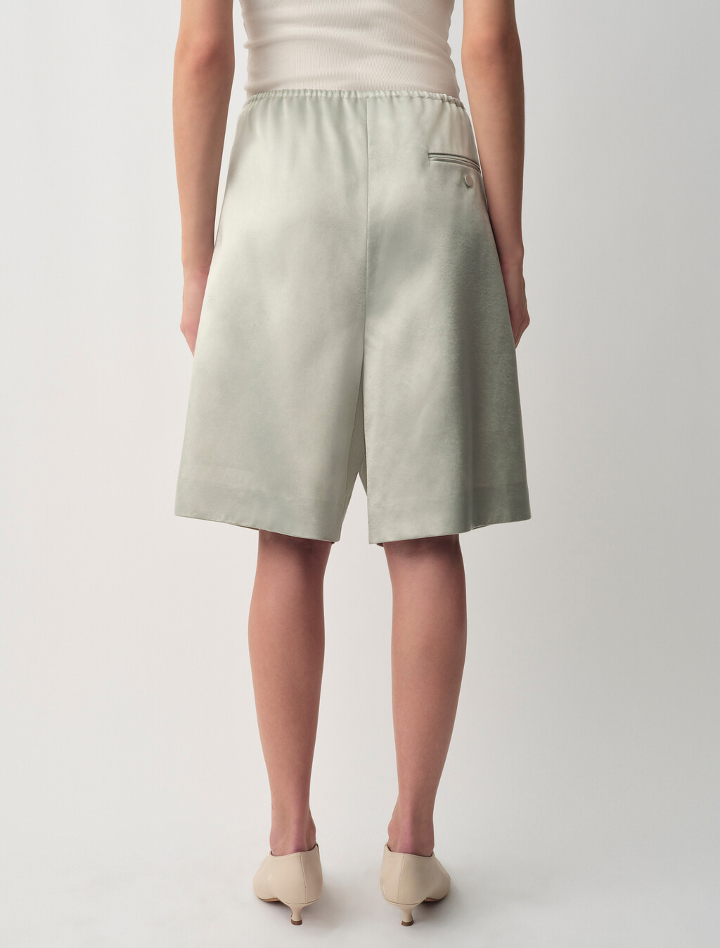Mica Satin Shorts, Barely Blue, hi-res