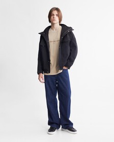 Recycled Field Jacket With Retractable Hood, Ck Black, hi-res