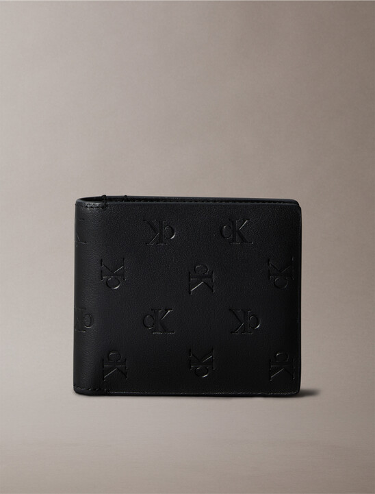 Monogram 壓花標誌零錢對摺式銀包
