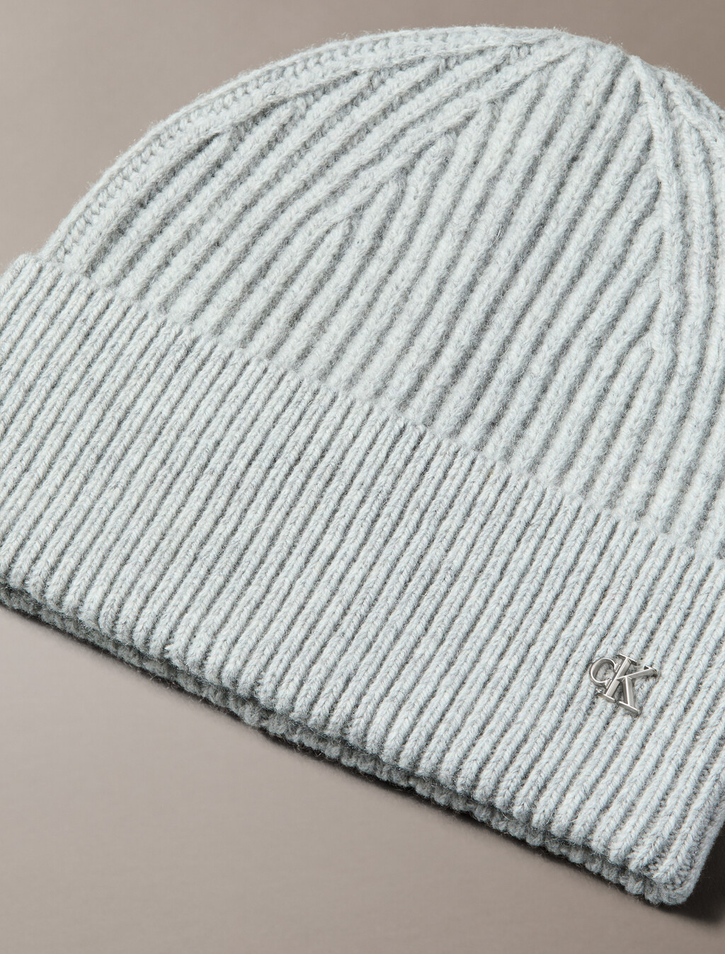 羊毛混紡經典標誌毛帽, Light Grey Heather, hi-res
