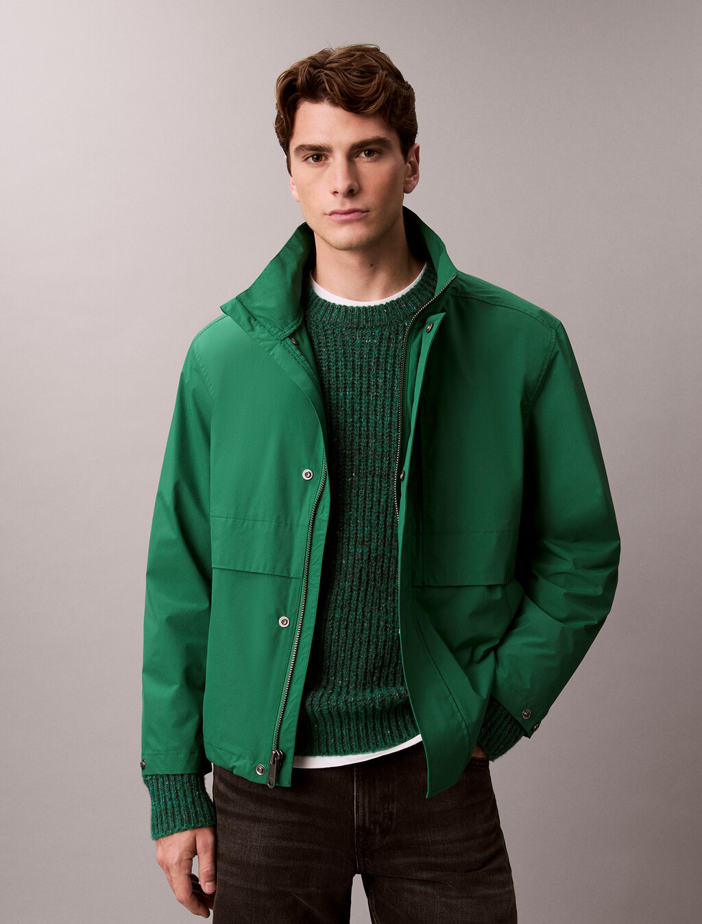Lightweight Relaxed Short Parka, Verdant Green, hi-res