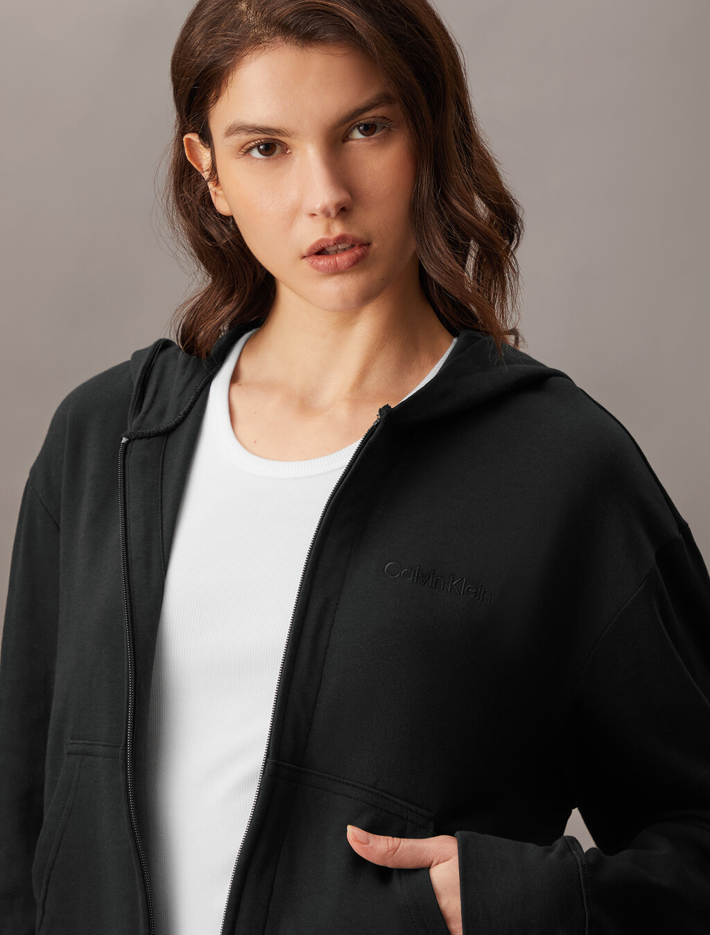 FRNCH TRRY ZP HDBlack, Black, hi-res