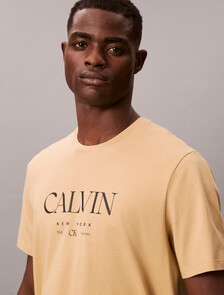 Calvin Crewneck Graphic Tee, Dark Barley, hi-res