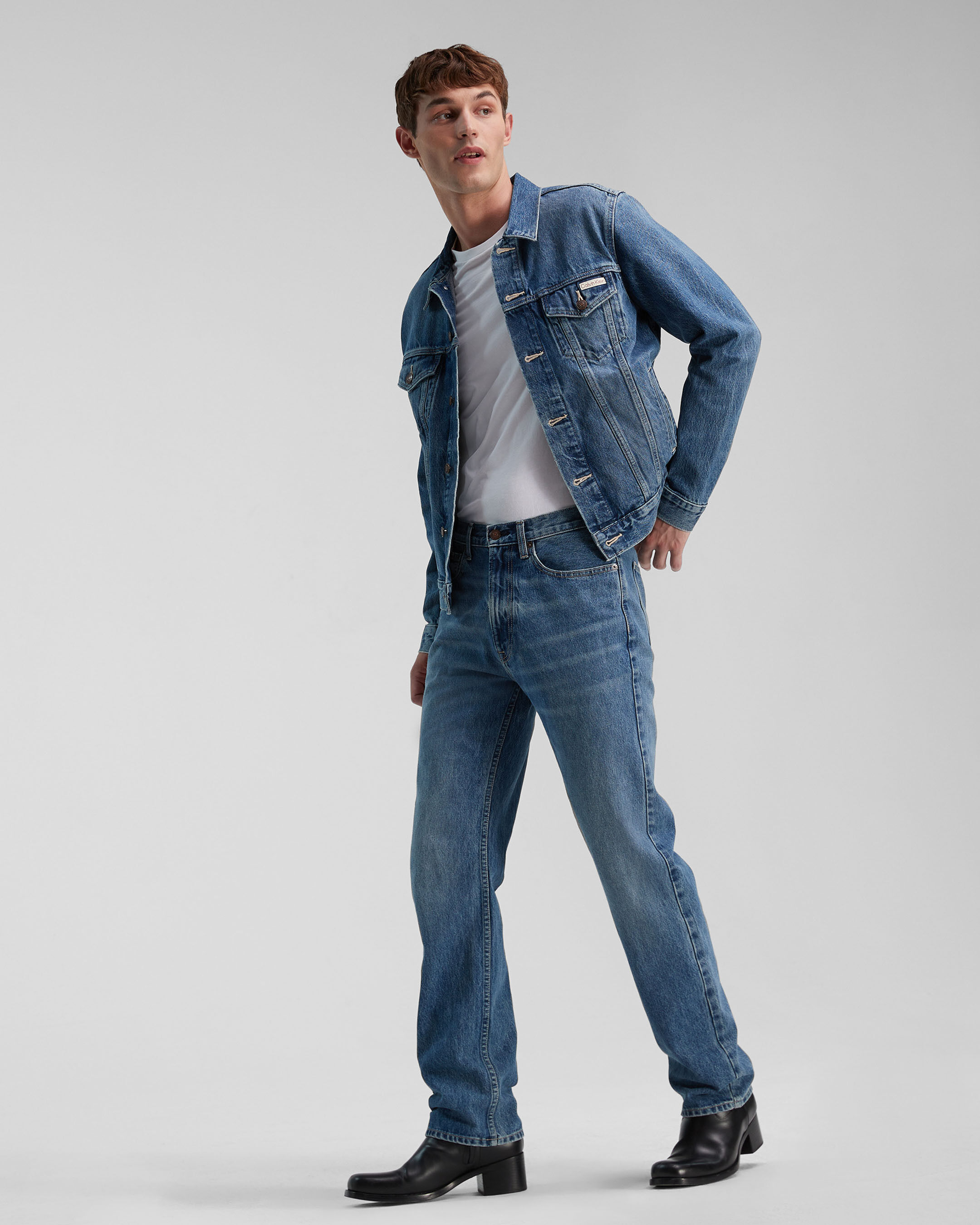 Calvin klein red denim jacket hotsell