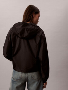 All Over Print Logo Jacquard Wind Jacket, Black, hi-res