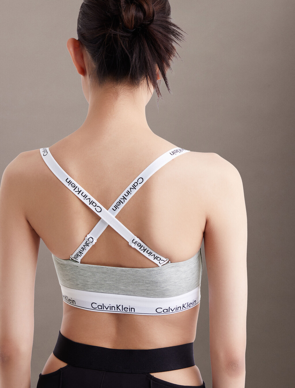 Icon Cotton Bandeau Bralette, Grey Heather, hi-res