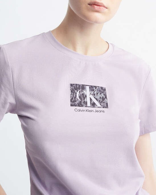 Monogram 四方印花有機棉修身 T 裇