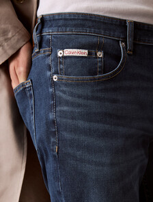 深色水洗 Body 窄腳牛仔褲, DENIM DARK, hi-res