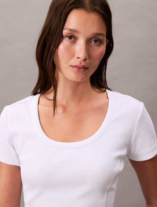 Rib Knit Open Back Cropped Top