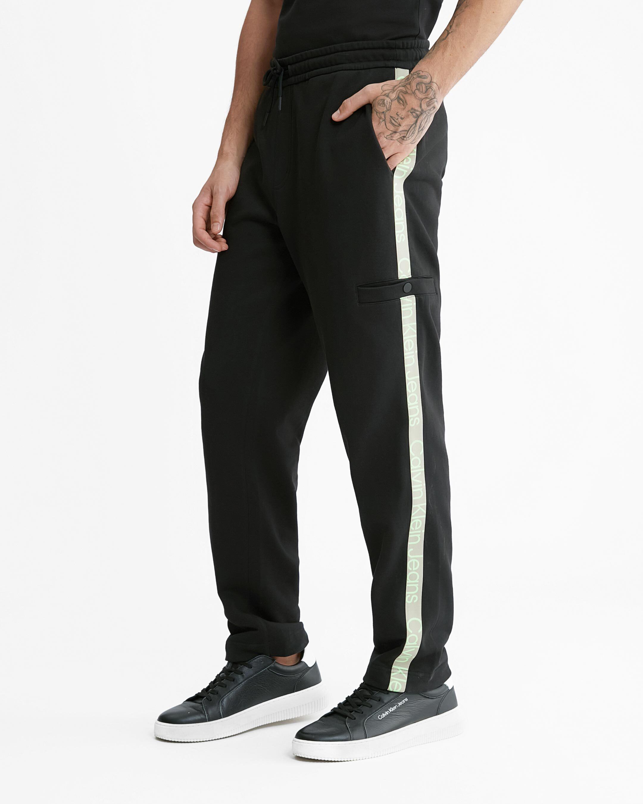 Calvin klein side on sale stripe track pants