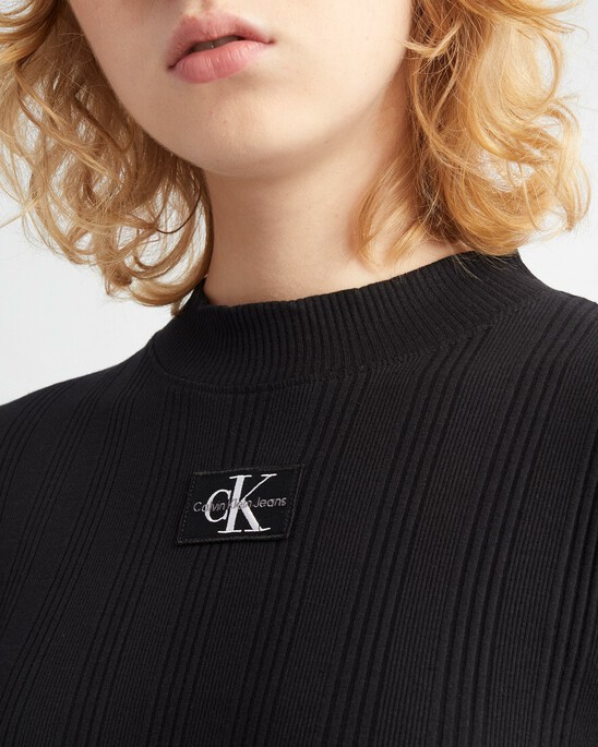 SMALL LOGO BADGE RIB KNIT TOP