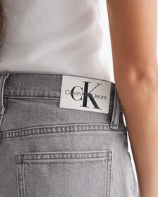 SUSTAINABLE LOW RISE LOOSE JEANS, Bleached Grey Pleated, hi-res