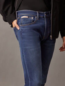Silk Blend Modern Taper Jeans, Denim Medium, hi-res