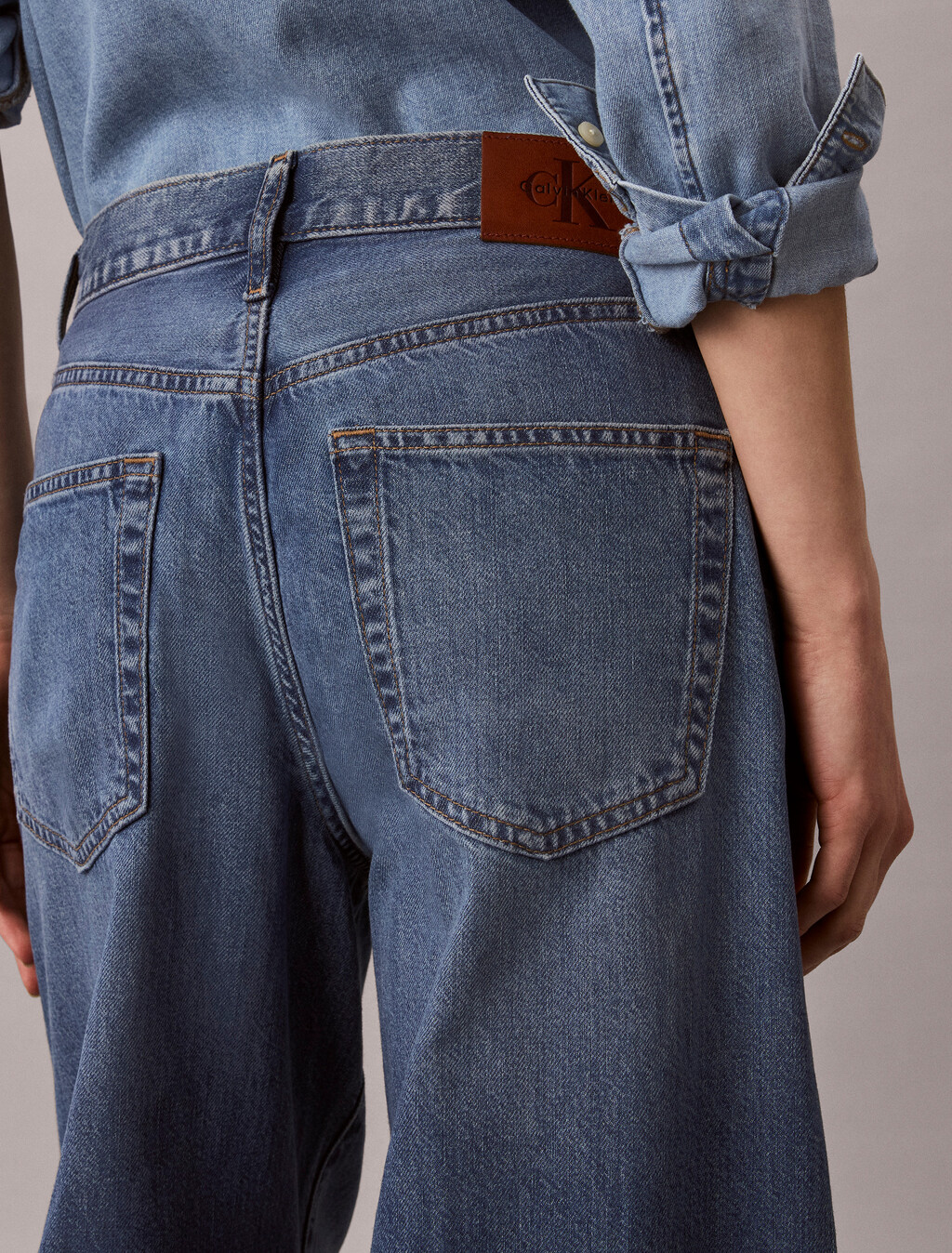Wide Leg Linen Jeans, LANDMARK BLUE, hi-res