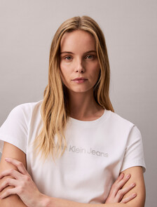 經典標誌修身 T 恤, Brilliant White, hi-res