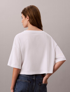 Logo Cropped T-Shirt, Bright White, hi-res