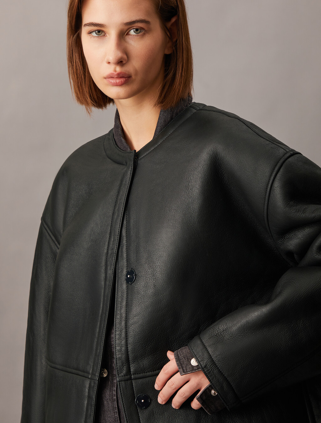 Shearling Coat, Black Beauty, hi-res