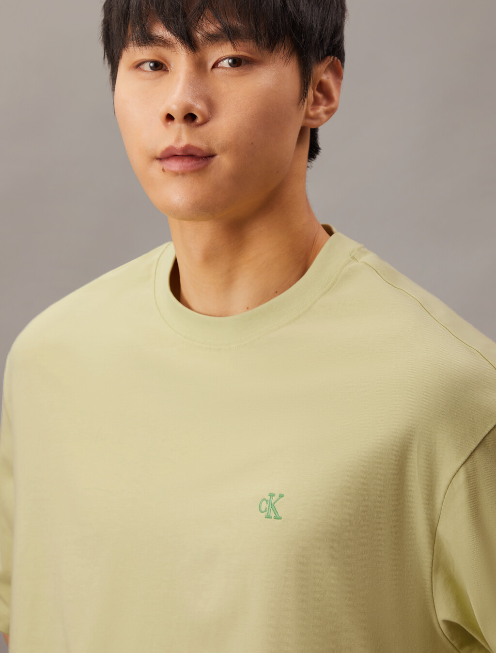 Calvin Logo 圓領上衣, Hay, hi-res