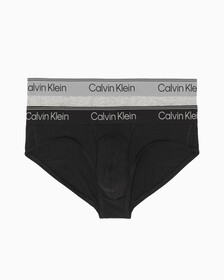 ATHLETIC COTTON 2 PACK HIP BRIEFS, BLACK/GREY HEATHER, hi-res