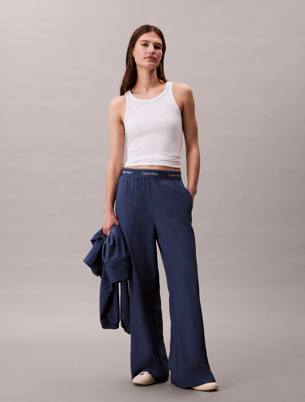 Essentials 寬筒運動褲, Dark Denim, hi-res