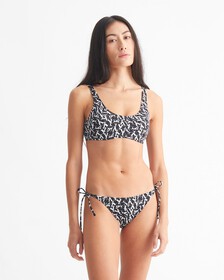 CK ONE WARPED MONOGRAM SWIM BRALETTE, Ck One Warped Monogram Black Aop, hi-res