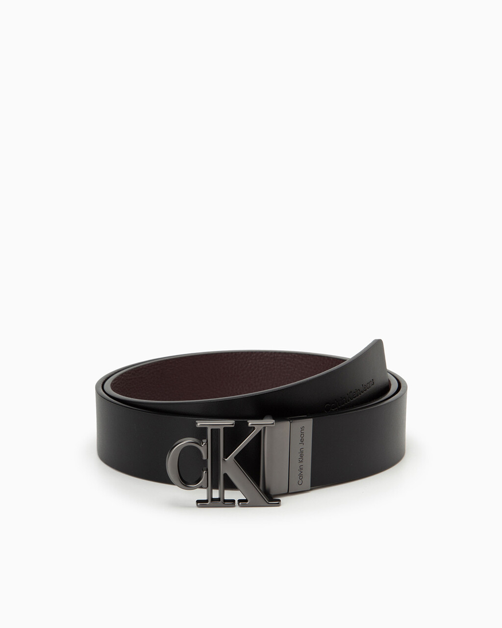 MONOGRAM BUCKLE REVERSIBLE BELT 35MM, BLACK/ B BROWN, hi-res