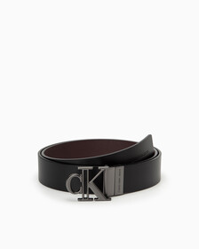MONOGRAM BUCKLE REVERSIBLE BELT 35MM, BLACK/ B BROWN, hi-res