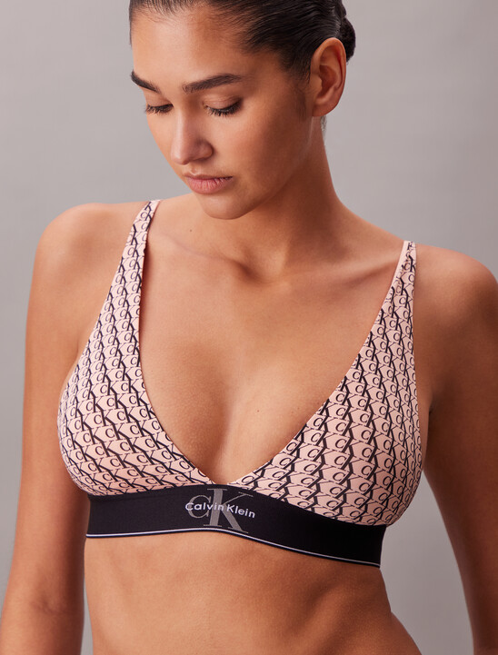 Triangle Bralette - Graphic Monogram Microfibre Stretch