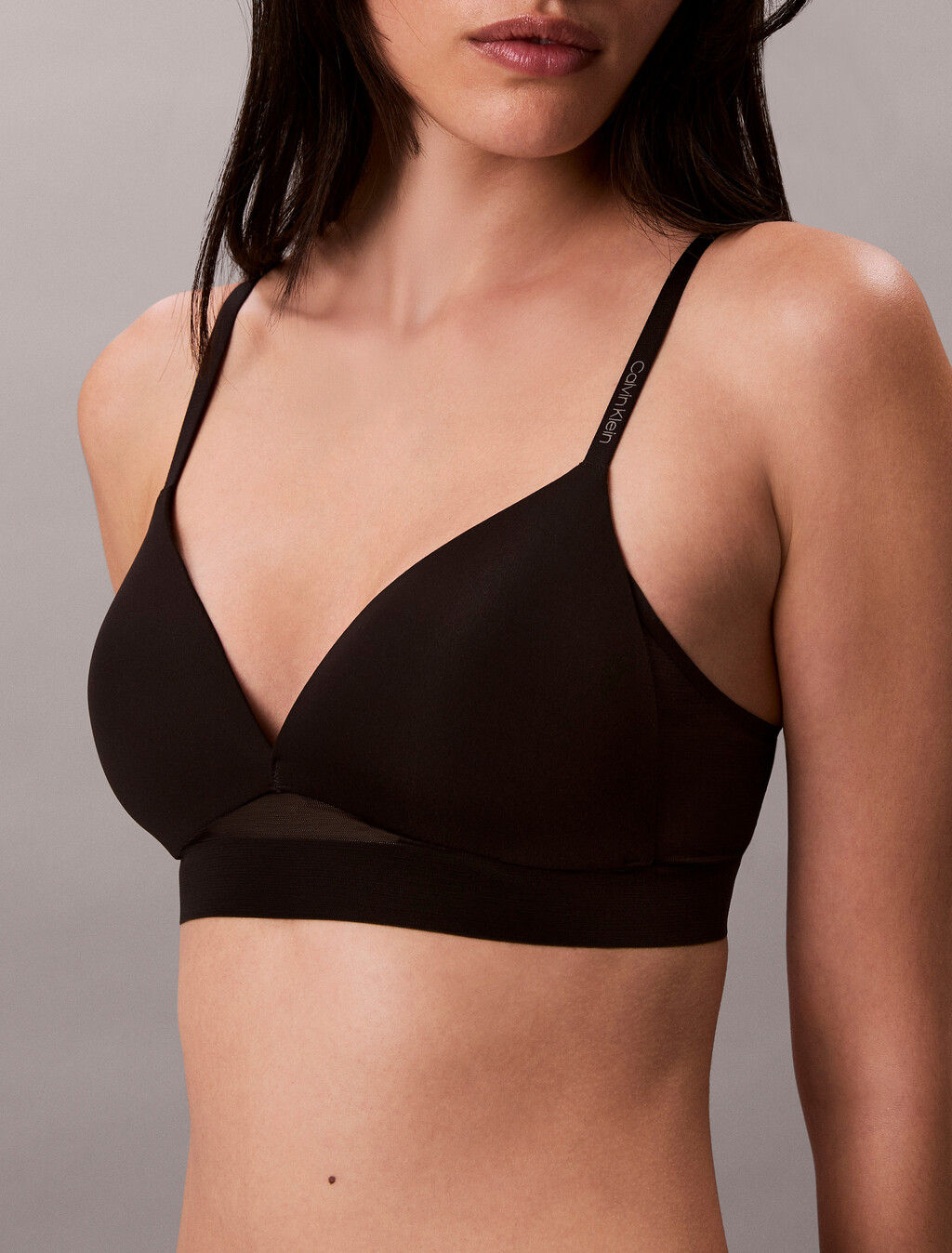 Invisibles Microfiber Mesh Lightly Lined Triangle Bra, Black, hi-res