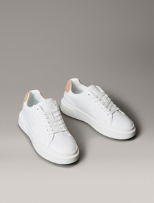 Leather Durable Traction NYC Trainers, Bright White/Tuscany/Chateau, hi-res