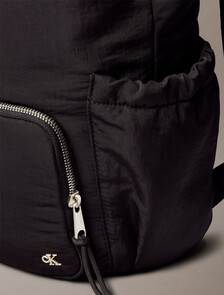 翻蓋尼龍背囊, Black, hi-res