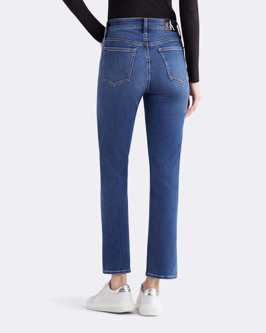 Calvin Klein Women's High Rise Flared Slit Hem Jeans Blue Size 31