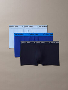 3 Pack Low Rise Trunks - Microfibre Stretch, shoreline/ royalty/ blue bell, hi-res