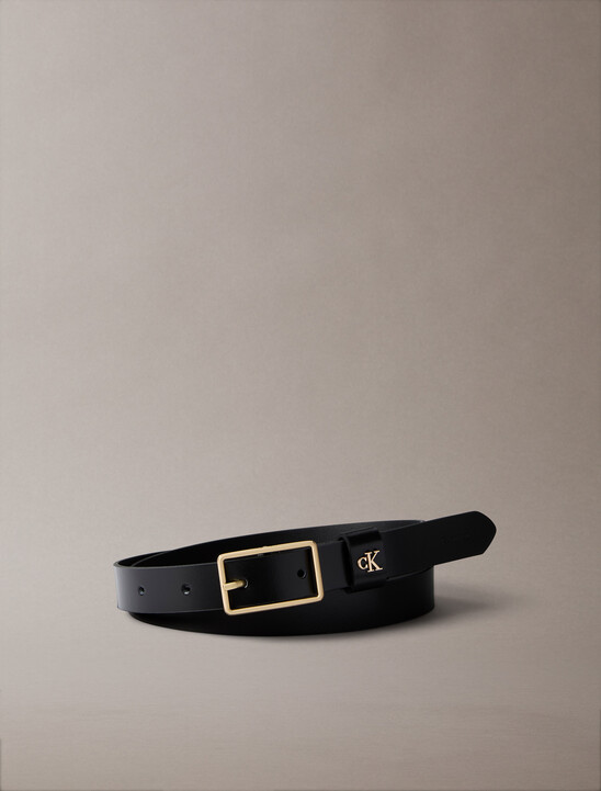 Full Grain Leather Logo Belt
