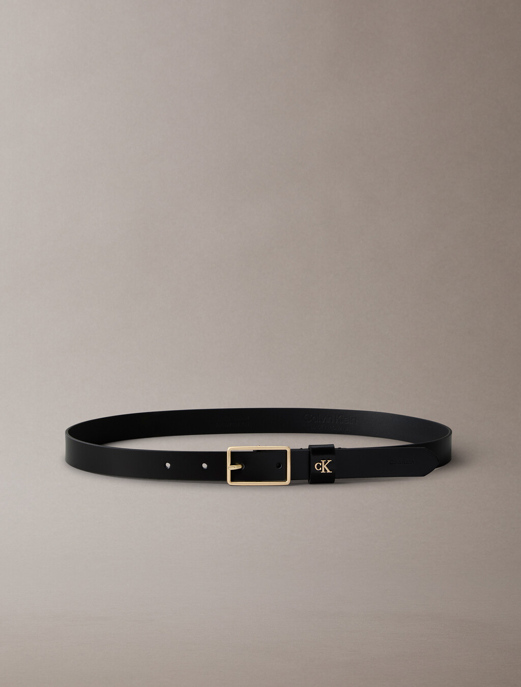 Full Grain Leather Logo Belt, BLACK / ANTIQUE LIGHT GOLD, hi-res